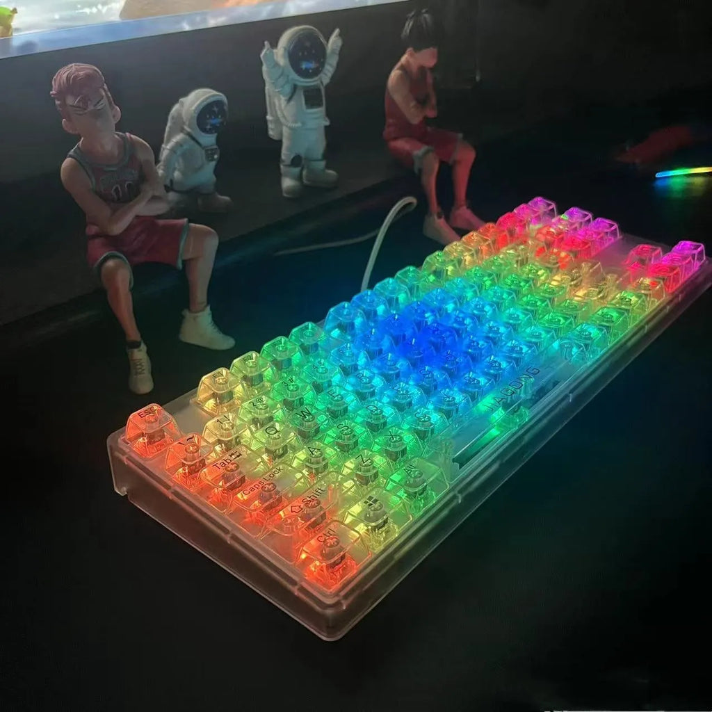 Universal 132-key transparent plastic key cap set for mechanical keyboards