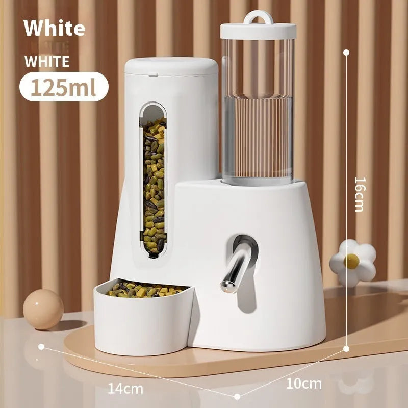 Hamster automatic drinking water feeder and food basin in blue colour option