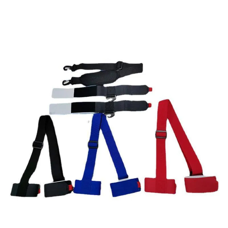 Adjustable skiing bandage shoulder strap in nylon polyester blend with double-board design