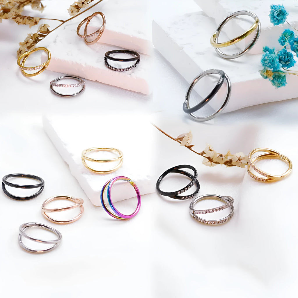 Titanium alloy fork nose ring in multiple colours and sizes for body piercing