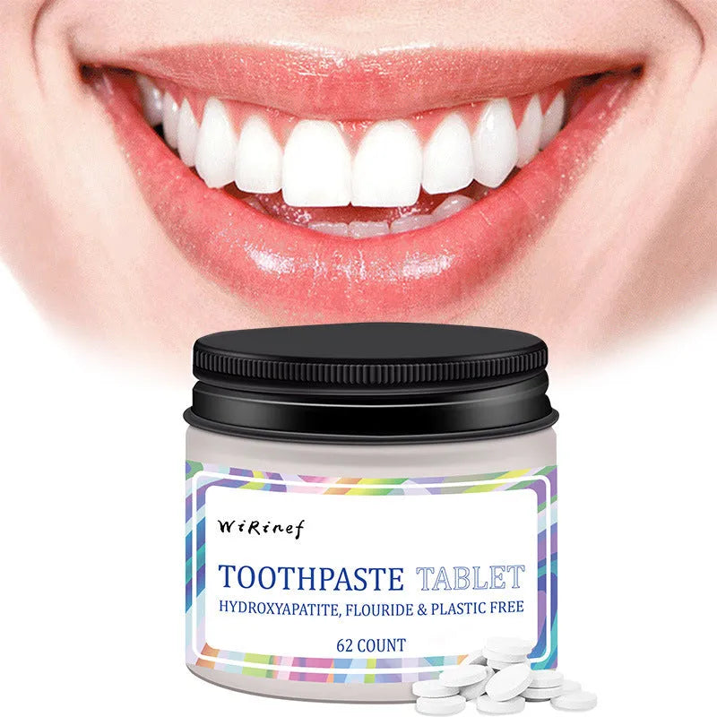 TP19 solid toothpaste tablets pack with 62 chewable pieces for portable dental care