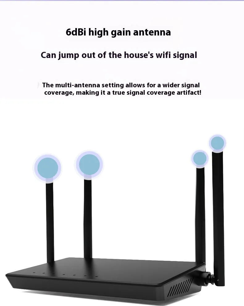 Portable 300 metre home WiFi router with metal chassis showing network ports