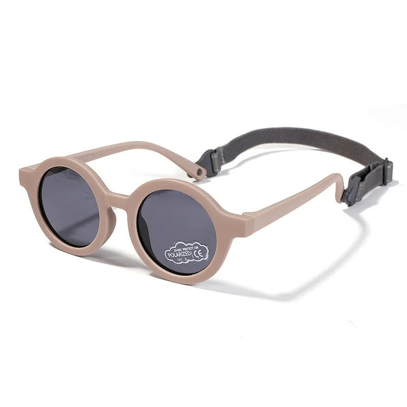 Children's silicone sunglasses for 0-3 years with round frames in multiple colours