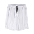Men's black quick-drying mesh casual shorts with elastic waistband on a neutral background