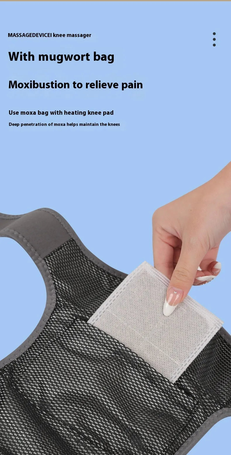 Grey rechargeable hand massage instrument with cloth construction and Type-C charging cable