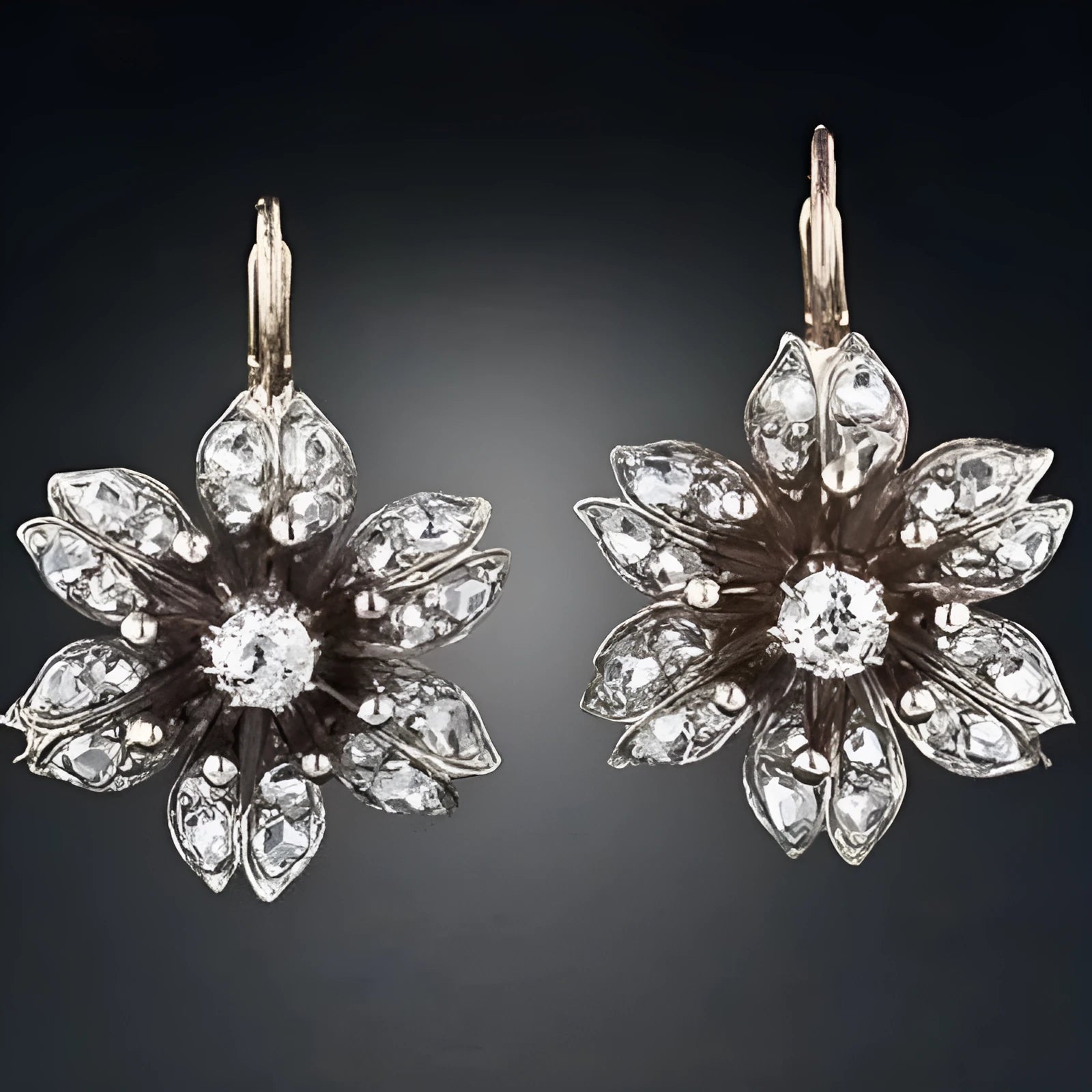 Silver electroplated alloy earrings with retro creative design for women's fashion jewellery