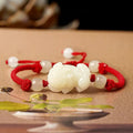 Hetian jade bracelet with black and red braided adjustable ropes, traditional Chinese jewellery