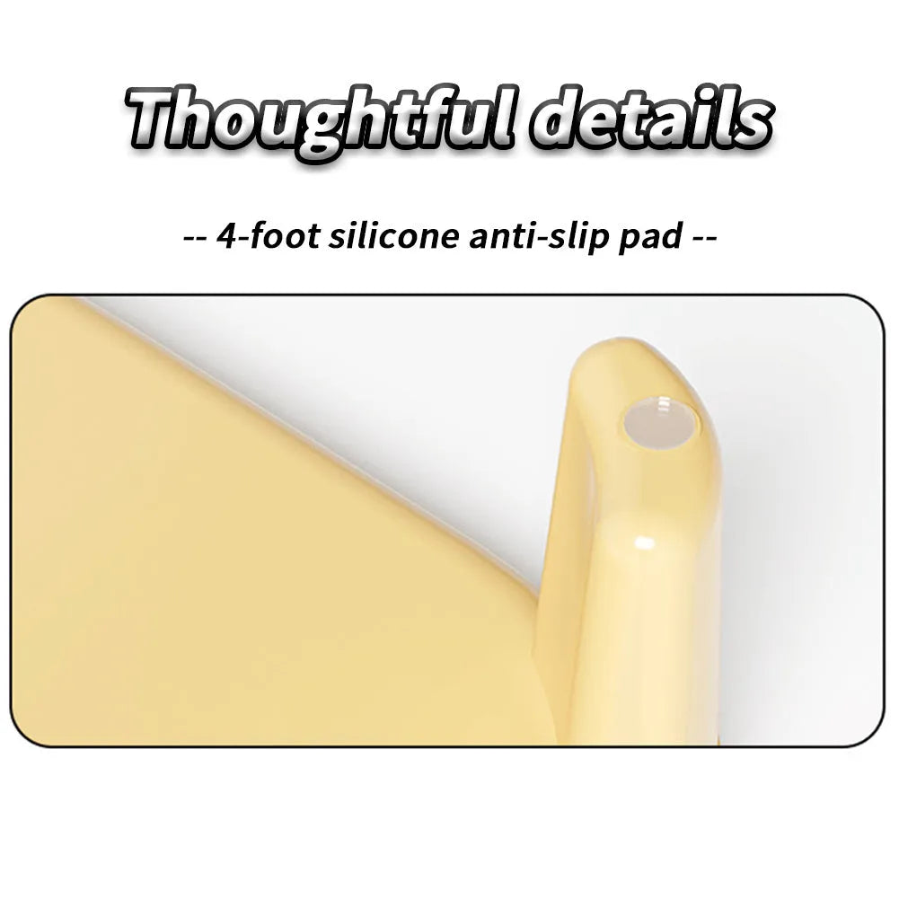 Milk yellow plastic cat litter mat with anti-slip silicone feet for reducing scattered litter
