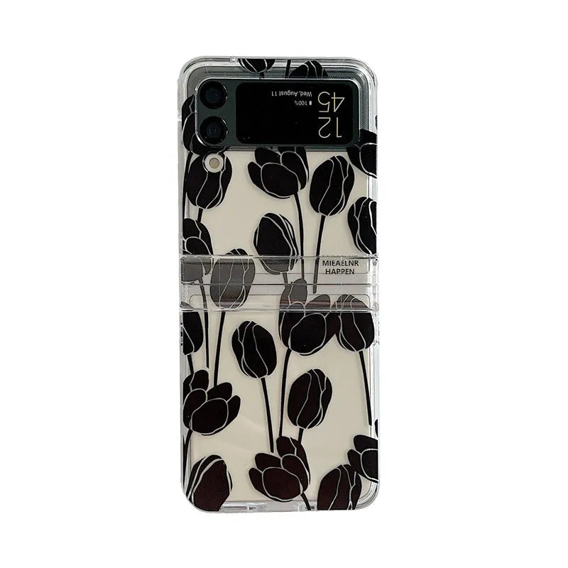 Flower design phone case for Samsung Galaxy Z Flip foldable phone in daisy colour