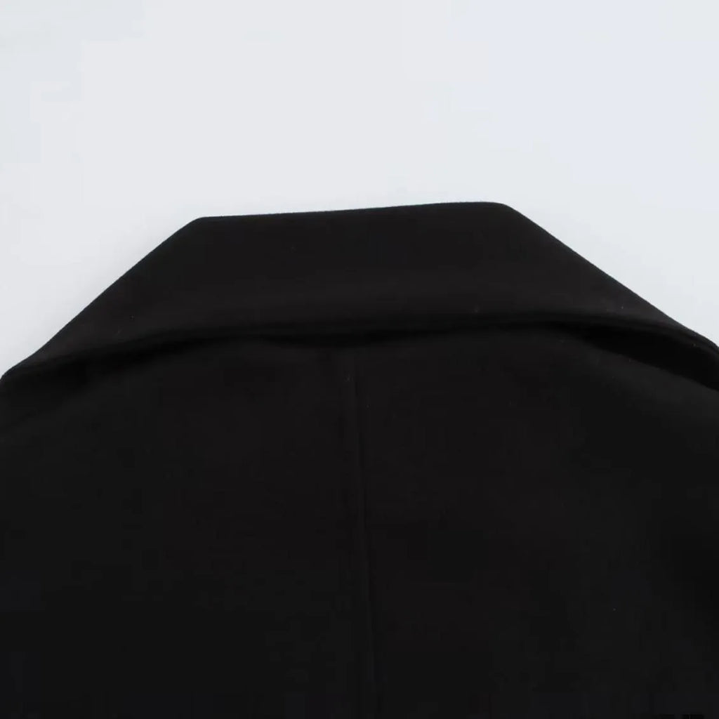 Women's polyester overcoat with artificial fur collar in lengthened street fashion style
