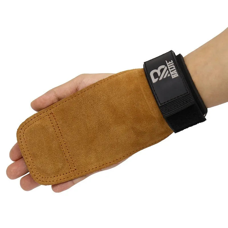 Brown fitness wrist protector bands for horizontal bar pull-ups and push exercises