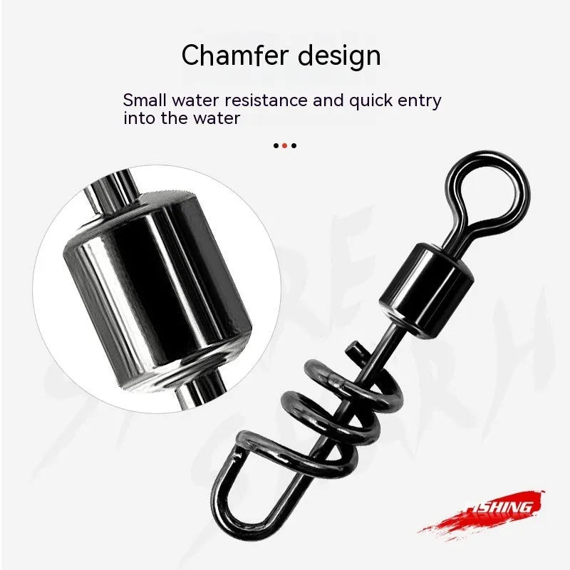 Stainless steel fishing swivel connector with 8-shaped ring and copper insert