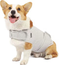 Dog wearing brown cotton calming tank top for separation anxiety relief