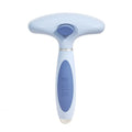 Azure light blue stainless steel double row dog grooming comb with ergonomic handle