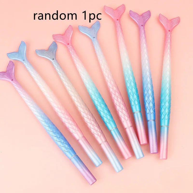 Cartoon mermaid pen with 0.38mm fine tip and plastic shell in random ink colour