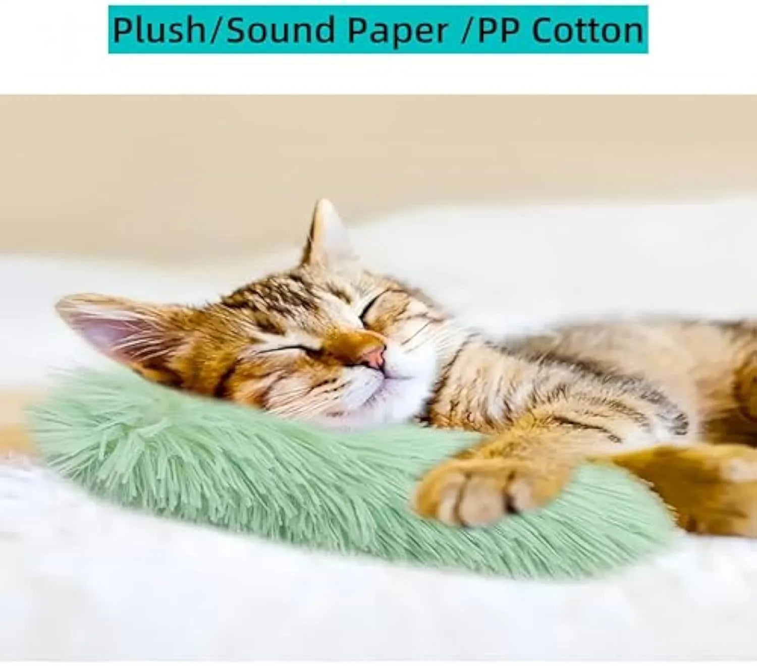Soft plush cat pillow toy with crinkle sound and natural catnip filling for indoor cats