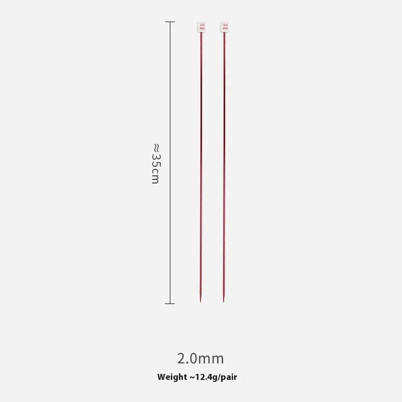 Set of crochet hooks in various sizes from 2.0mm to 9.0mm, each with a protective end cap.