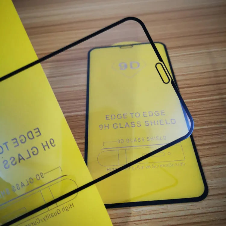 Black tempered glass screen protector for Xiaomi 10lite, 11lite, and 11t Pro phones.