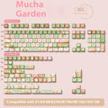 Mu Xia Garden custom dye sublimation keycap set for mechanical keyboards in summer garden colours.