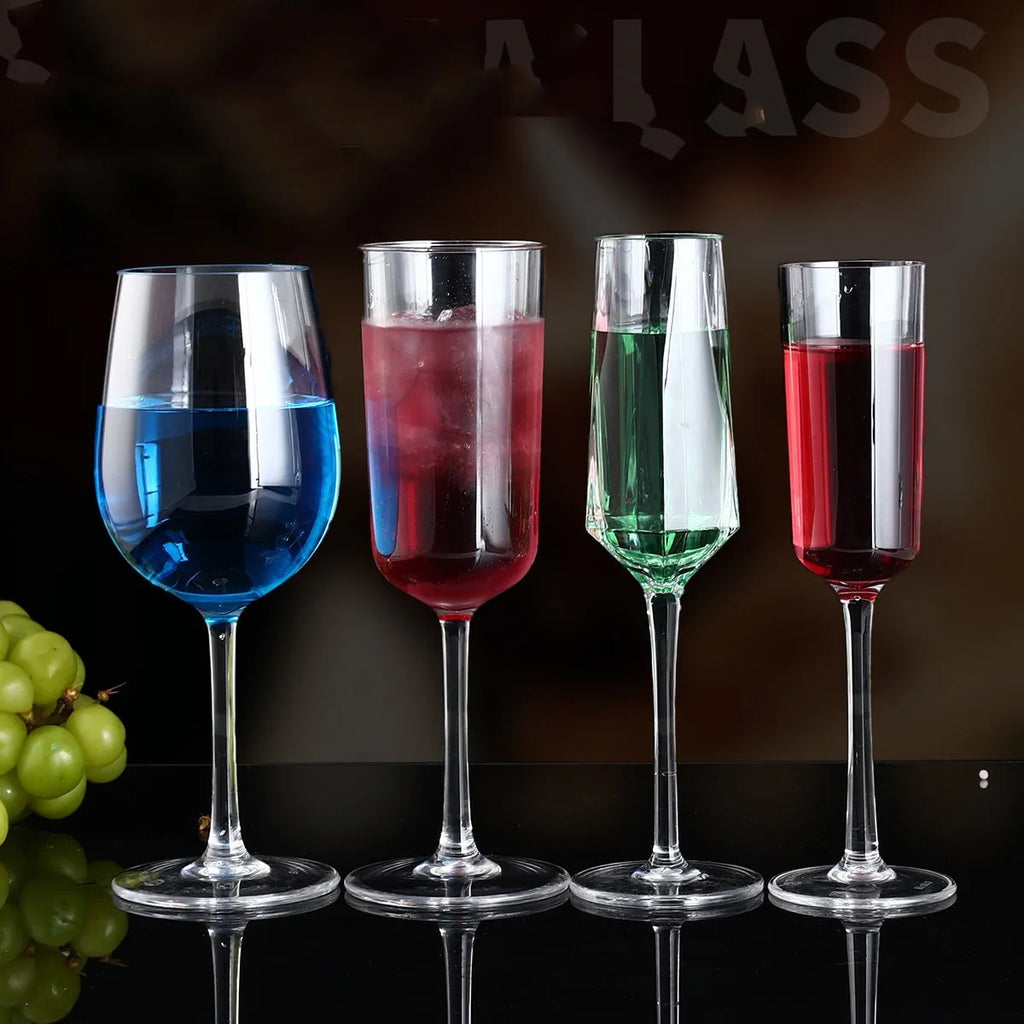 Clear acrylic red wine bottle with modern design for party catering and events
