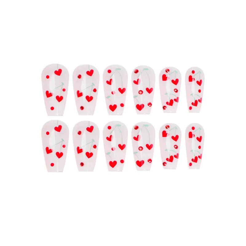 French-style red diamond cherry nail art decals with wearable armour-style construction