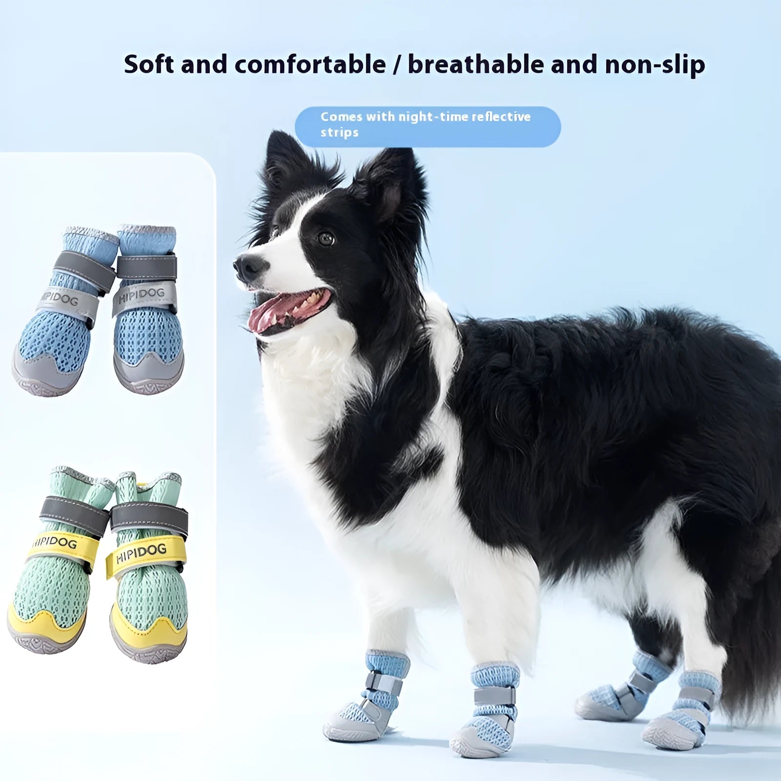 Cartoon style dog shoes in Bondi Blue colour with anti-scald summer protection design