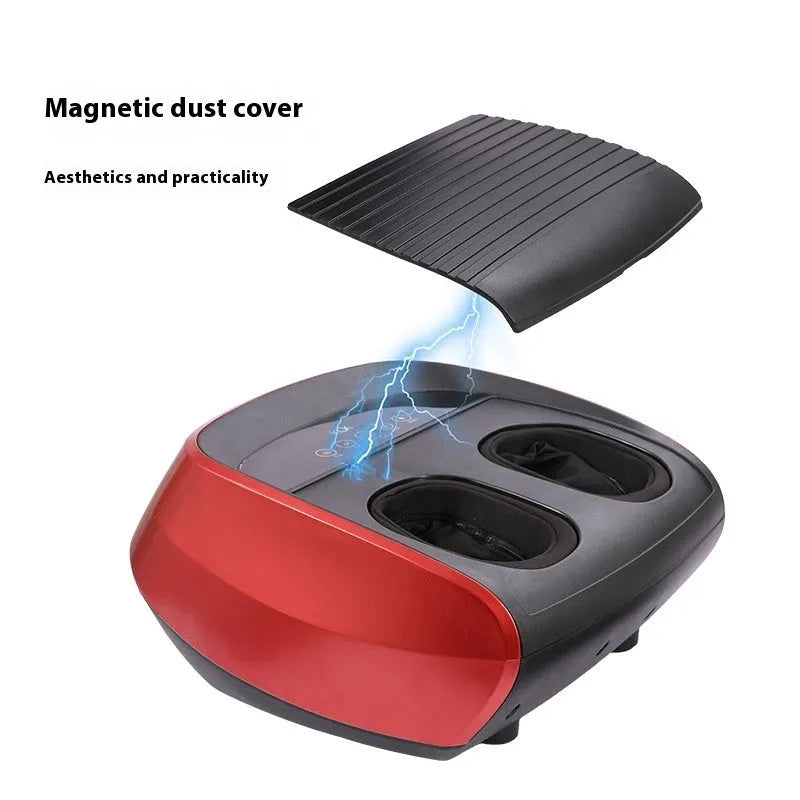 Flip automatic foot massager in red colour with rolling mechanism and control panel