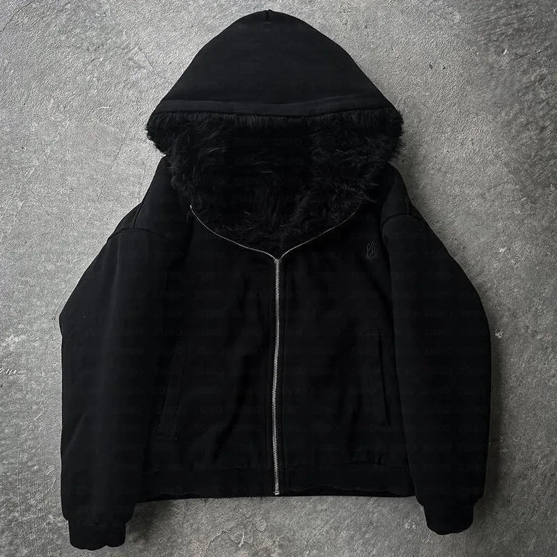 Casual baggy cardigan-style coat for men and women in white or black, with long sleeves.