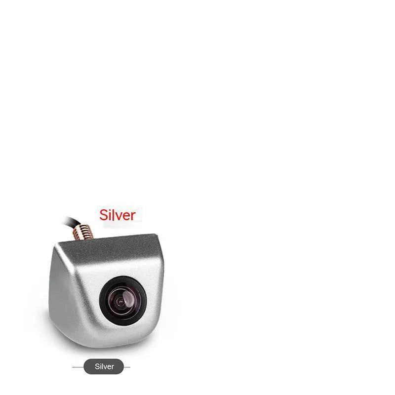 Black metal housing car rearview camera with integrated cable for vehicle installation