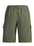Loose straight casual sports shorts in polyester micro-elastic fabric showing colour options