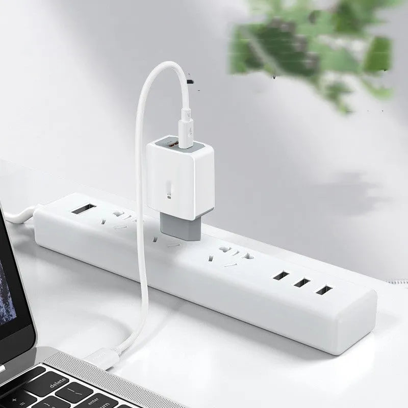 White European fast charger set with USB cable and compact packaging