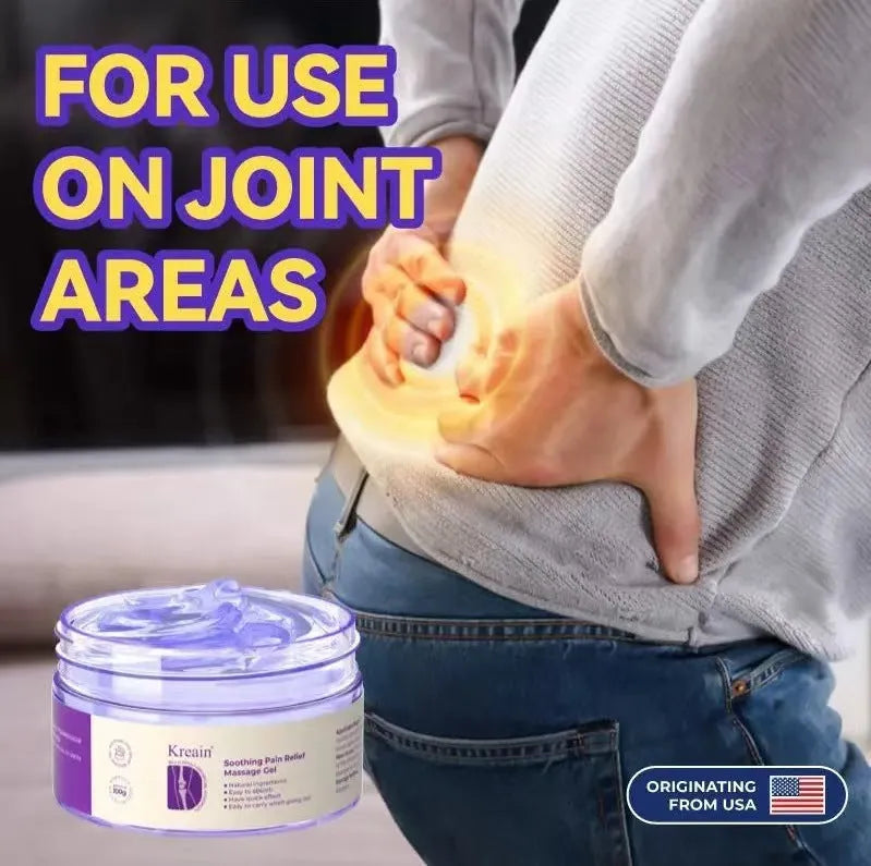 100g tube of transparent joint pain relief gel with herbal extracts for muscle and joint discomfort