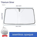 Car sun shade with double ring design in titanium silver colour for windscreen heat protection