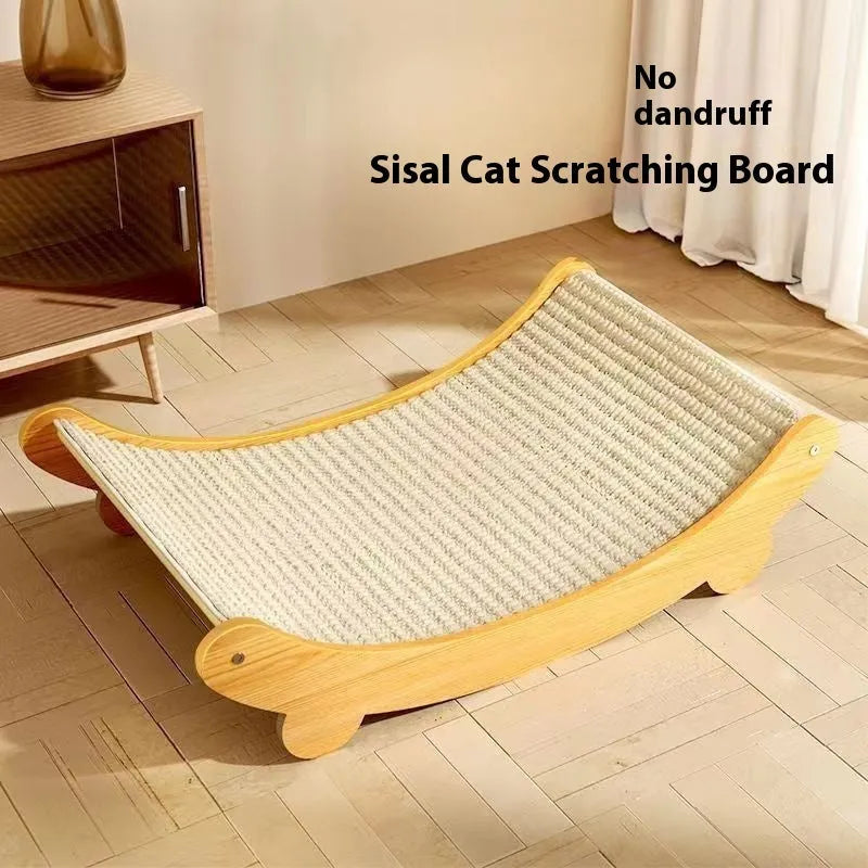 Sisal cat scratch board with sisal blanket material in pastoral style design