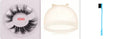 Affectionate brand 5D mink false eyelashes set with storage case and brush on a white background.
