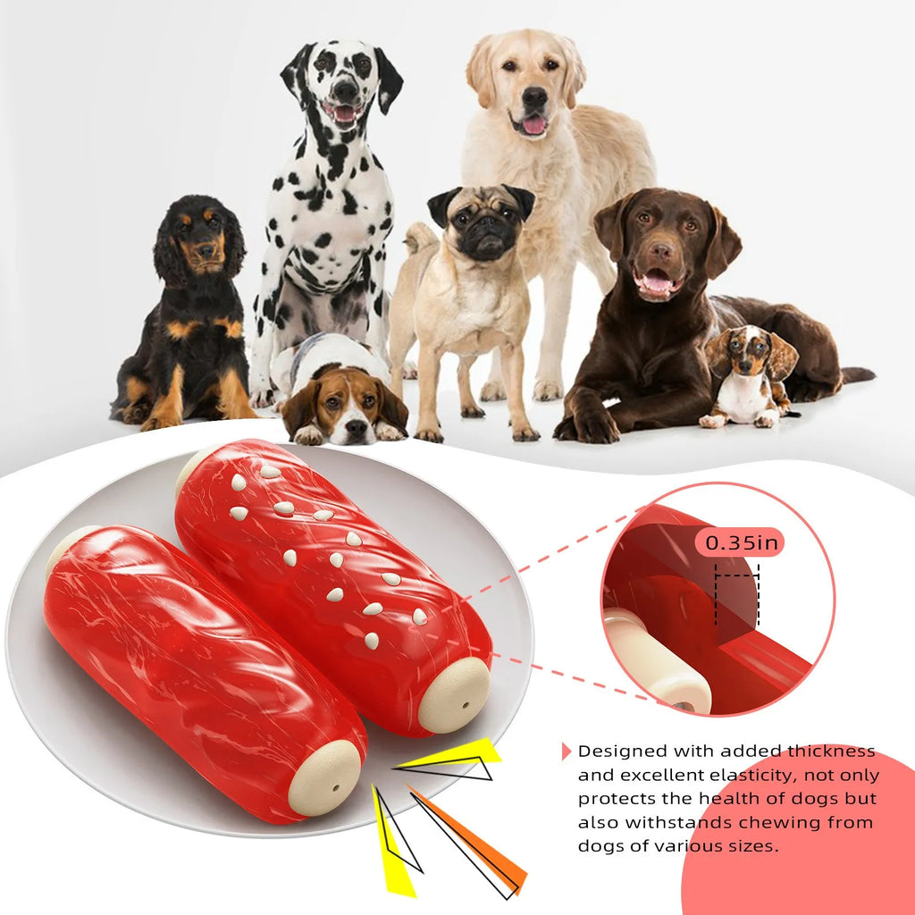 Plastic molar rod dog chew toy with glue toothbrush design and hollow treat compartment in primary colours