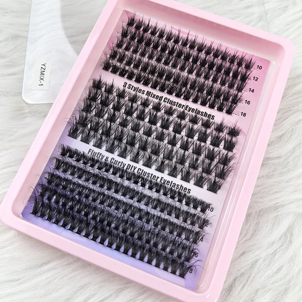 Creative large capacity messy false eyelashes mixed set in storage box with high imitation material