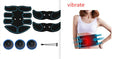Abdominal muscle patch massager with six-pack electrodes and digital display charging unit