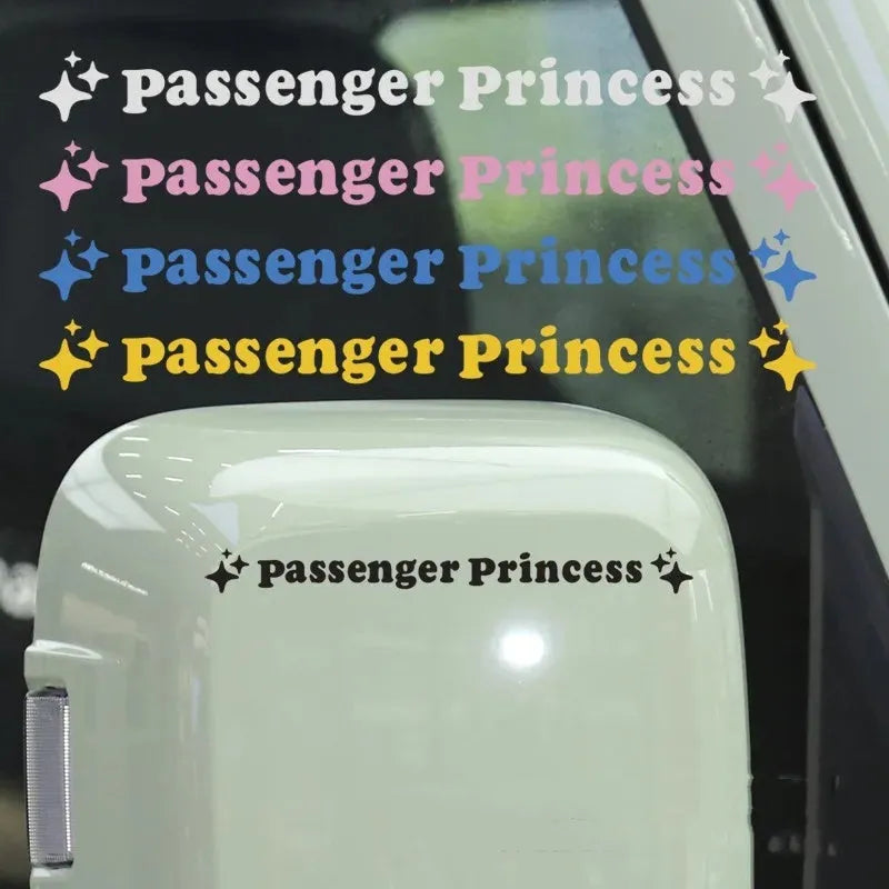 Passenger princess rearview mirror decorative sticker measuring 12.5 cm in reflective colours