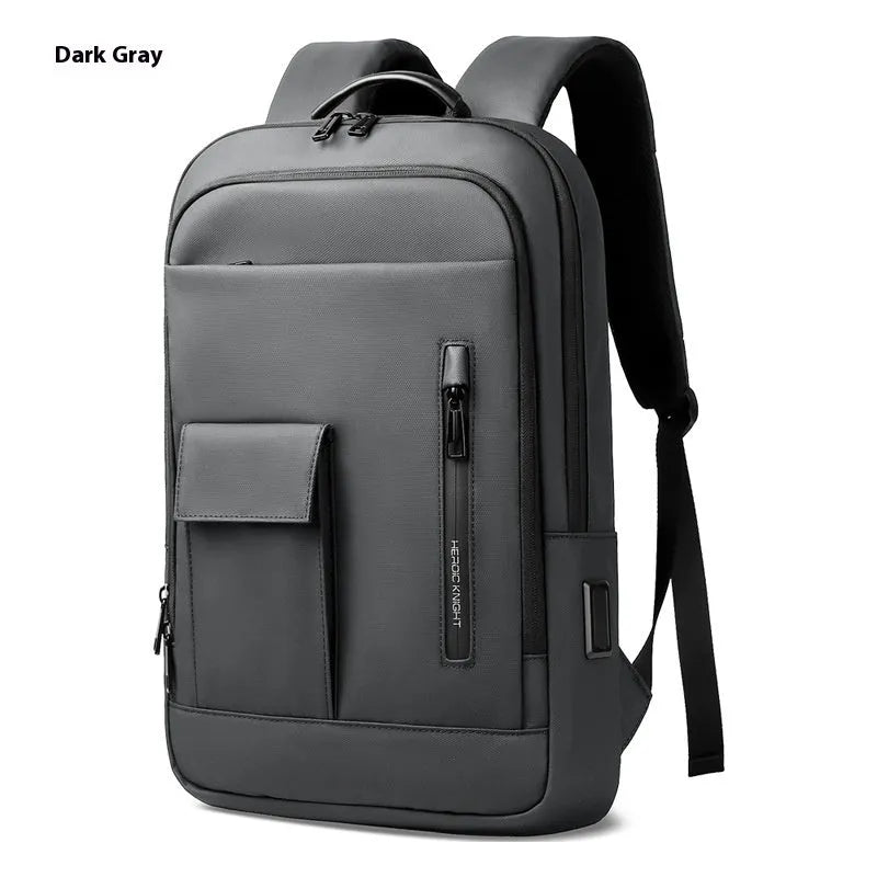 Lightweight men's Oxford cloth backpack in solid color for business commute and travel