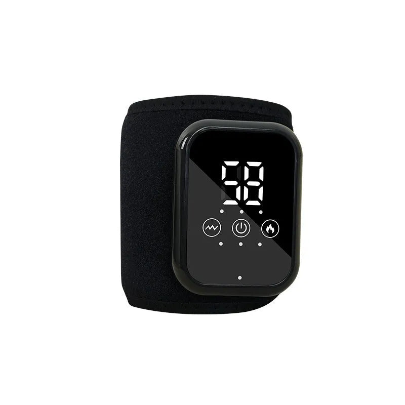 Electric heating ankle sleeve showing black and grey colour options with rechargeable heating function