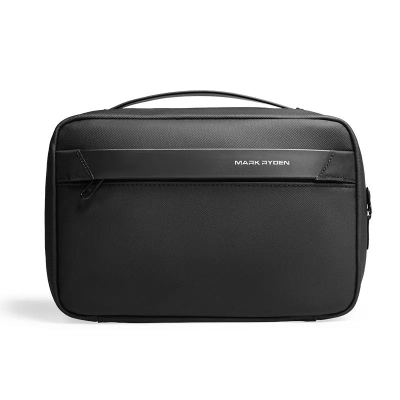 Multi-functional wet dry separation storage bag in Oxford cloth with compartments for toiletries organisation.