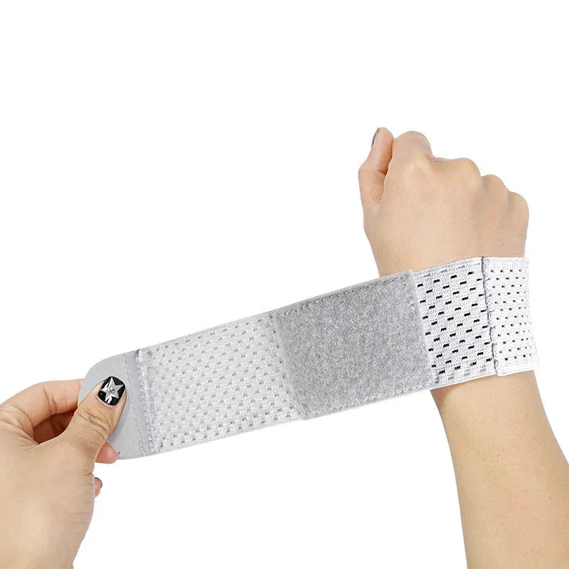 High elasticity breathable athletic wristguards in black, grey, and pink colours.