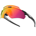 Frameless windproof sports goggles with a colourful single lens for cycling and running.