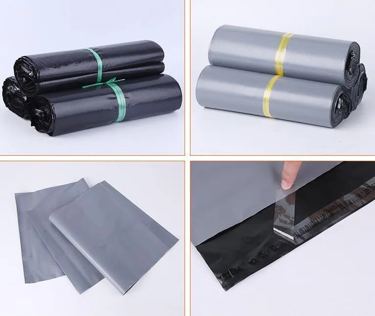 PE courier clothing bags with adhesive seals in multiple sizes and colours