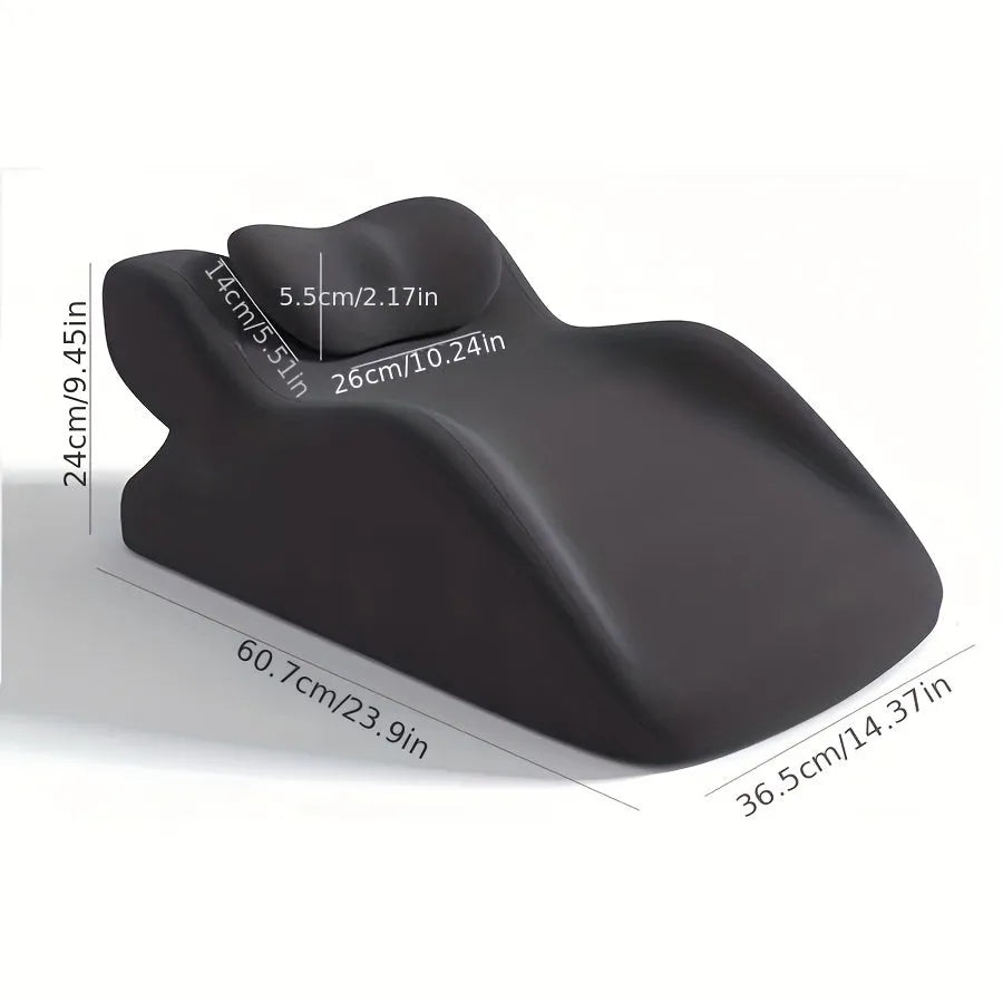 Soft prone position pillow with face cutout for reading, available in blue, gray, and green for stomach sleepers
