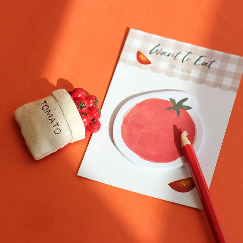 A6 food-themed note paper handbook showing Bread01 design with back card support