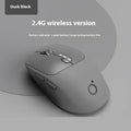 Mute wireless Bluetooth mouse in matcha green colour on a desk, showing ergonomic right-handed shape.