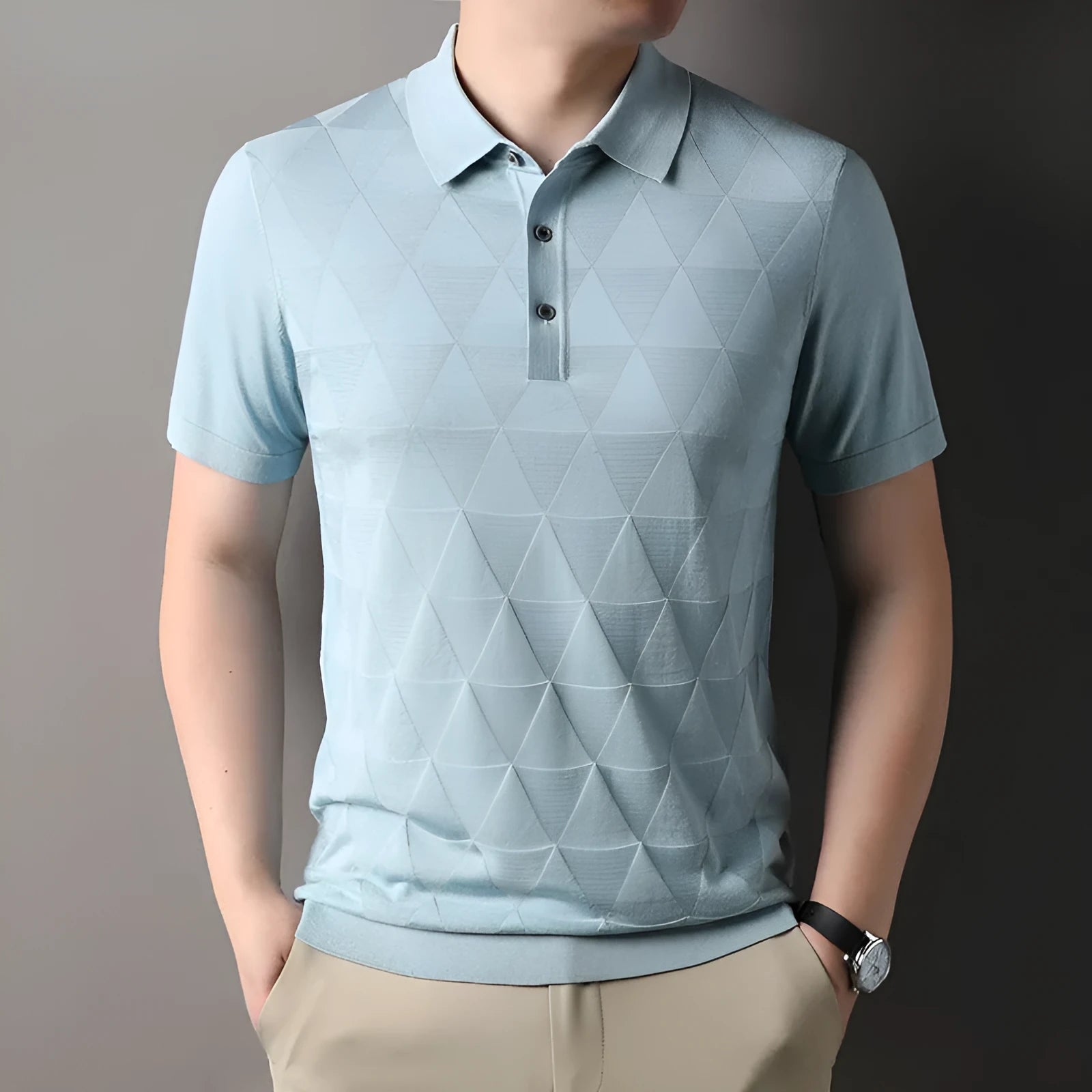 Men's thin ice silk short sleeve T-shirt in lyocell fabric, showing quick-dry properties and colour options
