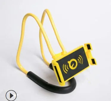 Universal smartphone holder showing 360-degree rotation, compatible with iPhone and Samsung phones, in multiple colours.